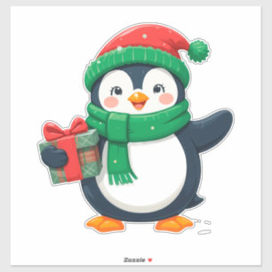 Adorable Penguin Dressed for Christmas
