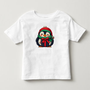 Adorable Penguin Dressed for Christmas Toddler T-Shirt