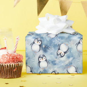Adorable Penguin Pattern Wrapping Paper