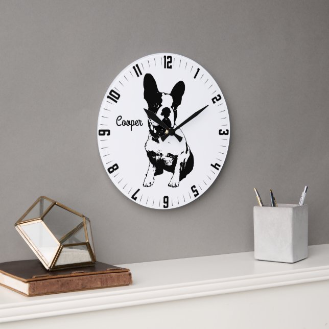 Adorable Personalised Dog Photo Square Wall Clock (Office)