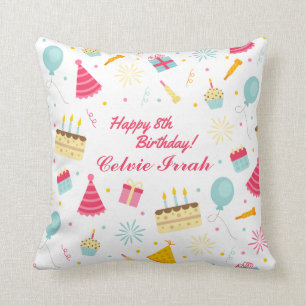 Adorable Personalised Happy Birthday Throw Pillow