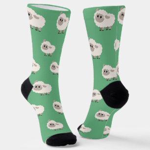 Adorable pet pattern l Cute cartoon l Green Socks