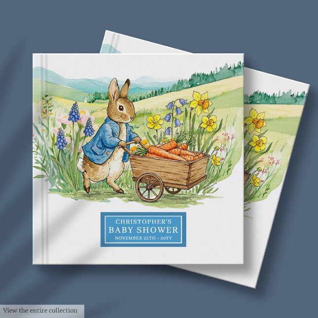 Adorable Peter Rabbit Baby Boy Shower Guest Book (Adorable Peter Rabbit Baby Boy Shower Guest Book)