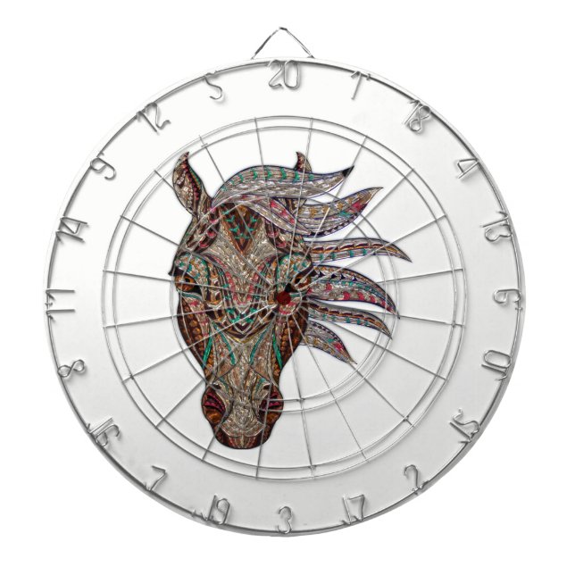 Adorable pfergekopf  metallised horse head dartboard (Front)