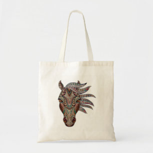 Adorable pfergekopf metallised horse head tote bag