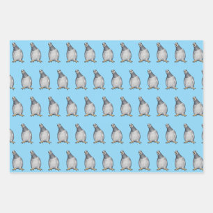 Adorable Pigeons Wrapping Paper Sheet