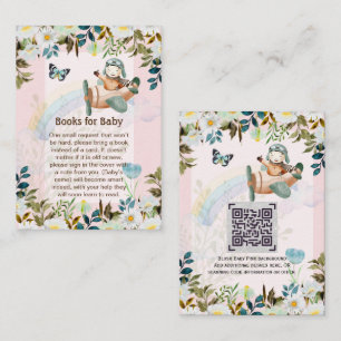 Adorable Pilot Baby Poem Book Request QR Code Enclosure Card