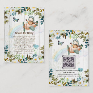 Adorable Pilot Baby Poem Book Request QR Code Enclosure Card