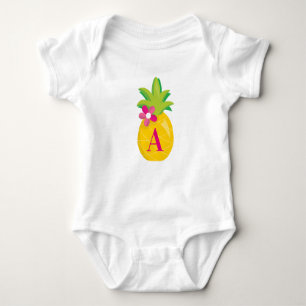 Adorable Pineapple Monogram Baby Bodysuit