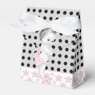 Adorable Pink and Black Baby Shower Favour Boxes