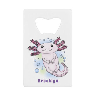 Adorable pink axolotl cartoon