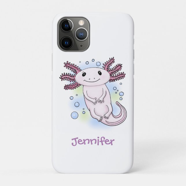 Adorable pink axolotl cartoon Case-Mate iPhone case (Back)
