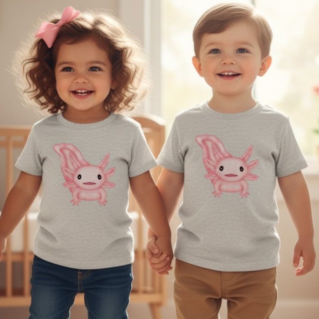 Adorable Pink Axolotl Toddler Baby T-Shirt (Creator Uploaded)