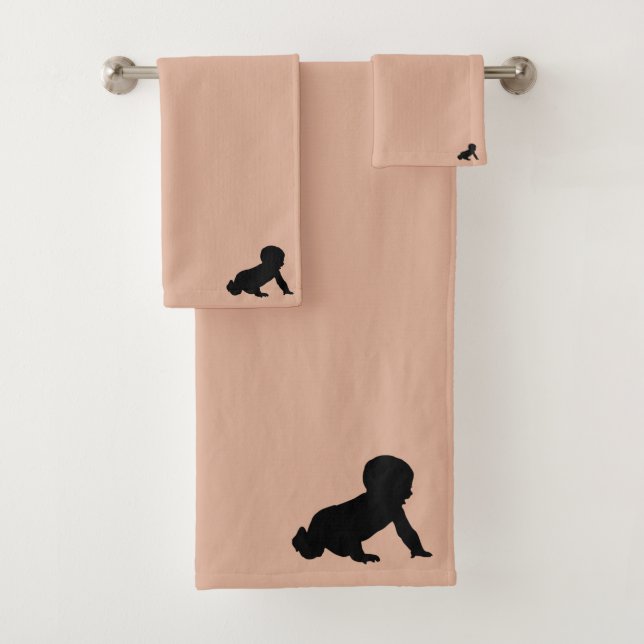 Adorable pink baby  bath towel set (Insitu)