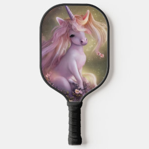 Adorable Pink Baby Unicorn Pickleball Paddle