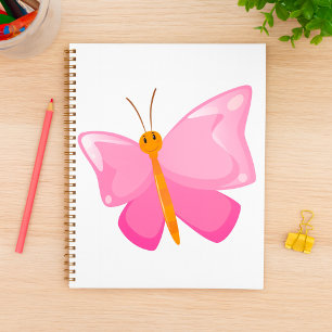 Adorable Pink Cartoon Butterfly Planner