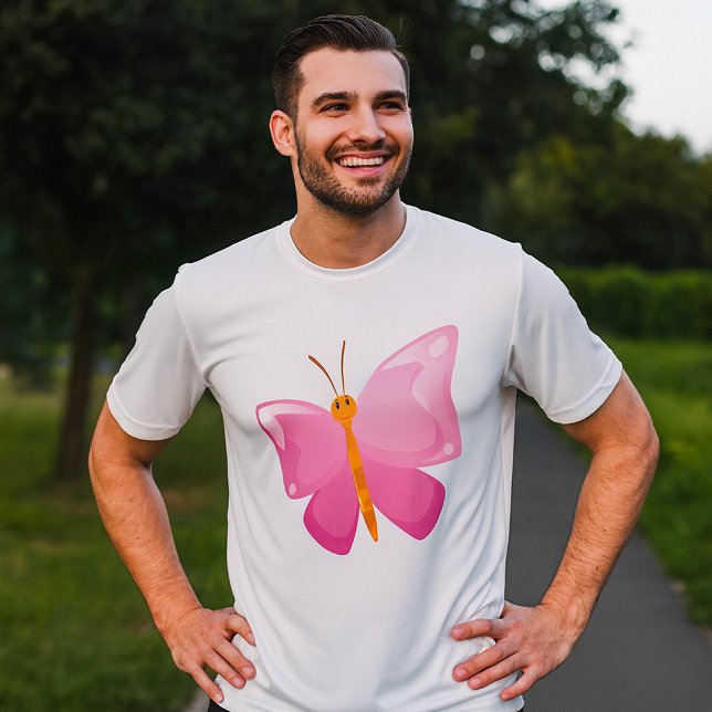 Adorable Pink Cartoon Butterfly  T-Shirt (Creator Uploaded)