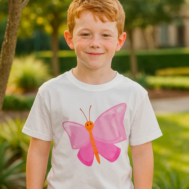 Adorable Pink Cartoon Butterfly  T-Shirt (Creator Uploaded)