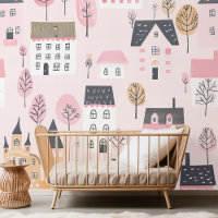 "Adorable Pink City Houses