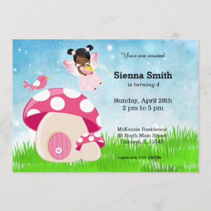 Adorable pink fairy invitation