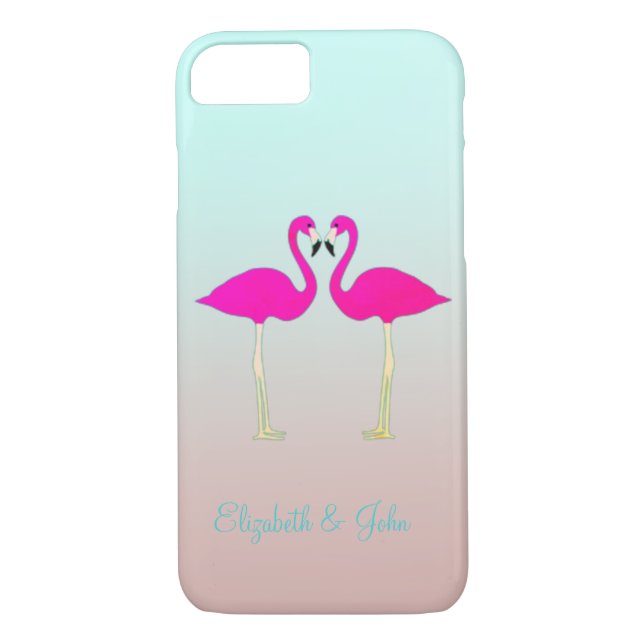 Adorable Pink Flamingos In Love-Personalised Case-Mate iPhone Case (Back)