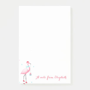 Adorable Pink Flamingos Present Snowflakes Post-it Notes
