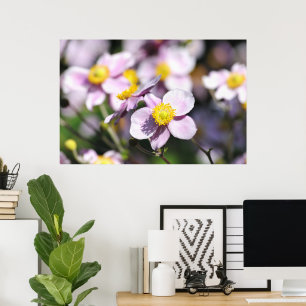 Adorable pink flowers poster