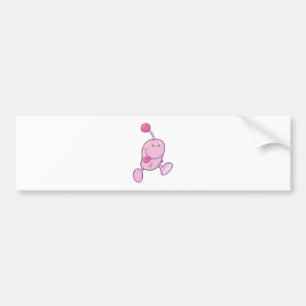 adorable pink goofball monster bumper sticker