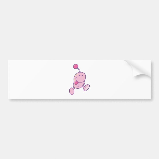 adorable pink goofball monster bumper sticker (Front)