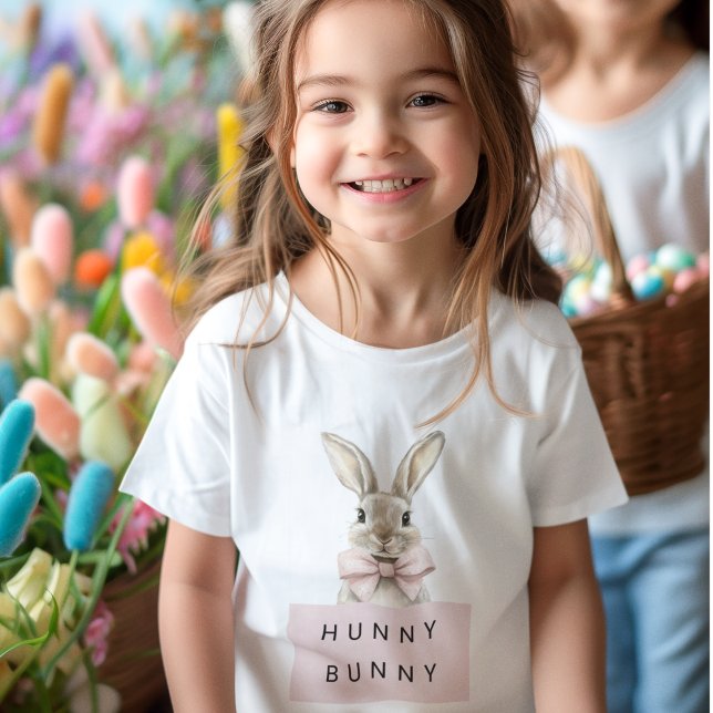 Adorable Pink Hunny Bunny Kids Easter T-Shirt (Creator Uploaded)