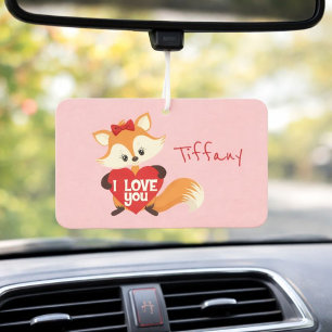 Adorable Pink I Love You Fox Car Air Freshener