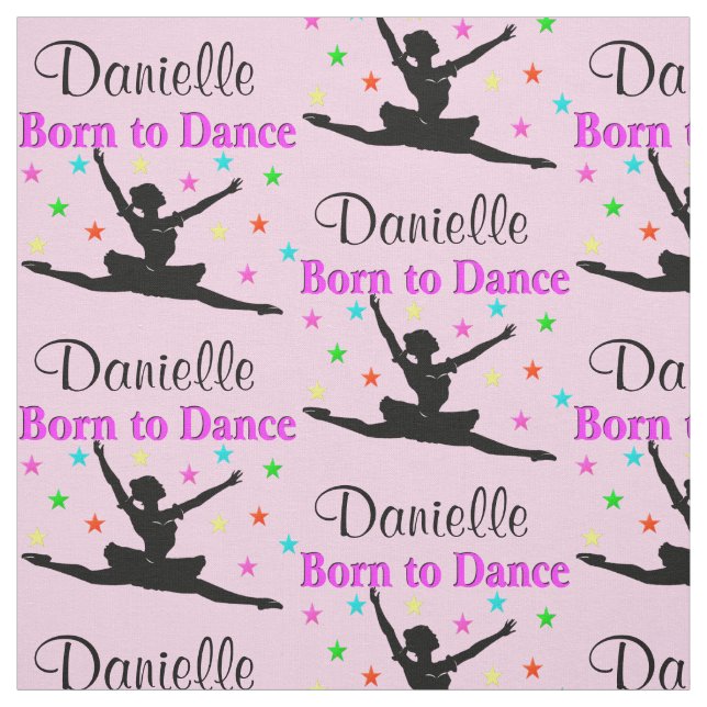 ADORABLE PINK PERSONALIZED BALLET DANCER FABRIC (Swatch)
