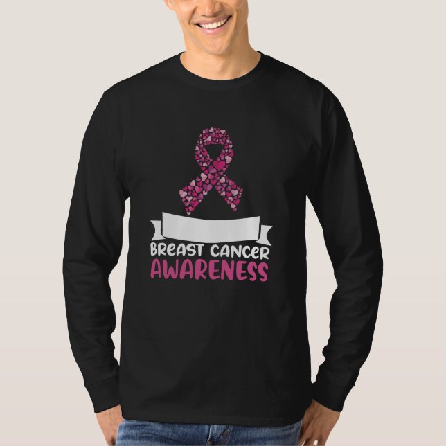 Adorable Pink Ribbon Breast Cancer Awareness Women T-Shirt (Front)