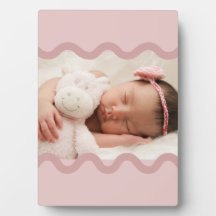 Adorable Pink Squiggly 5x7 Photo Plaque