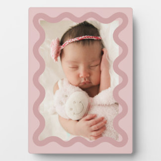 Adorable Pink Squiggly Photo Plaque
