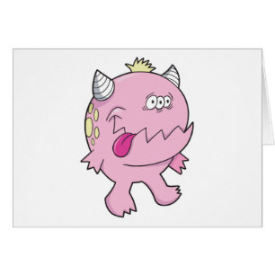 adorable pink tongue chomper monster