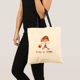 Adorable Pirate Cute Brown Trick or Treat Tote Bag