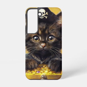 Adorable Pirate Kitten with Golden Treasure Samsung Galaxy Case