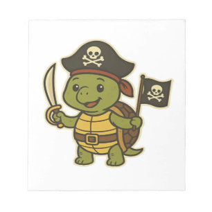 Adorable Pirate Turtle Classic T-Shirt Notepad