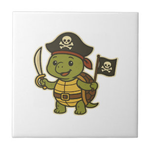 Adorable Pirate Turtle Classic T-Shirt Tile