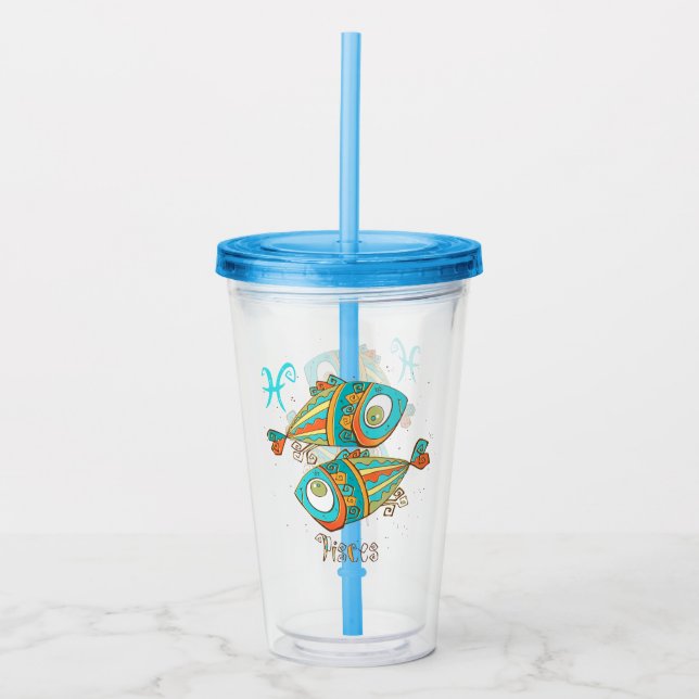 Adorable Pisces Fish Acrylic Tumbler (Front)