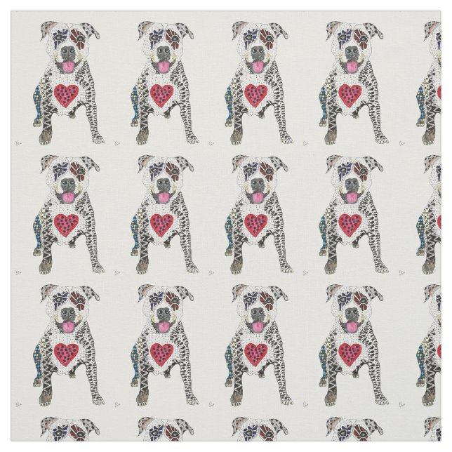Adorable Pit Bull Fabric (Swatch)