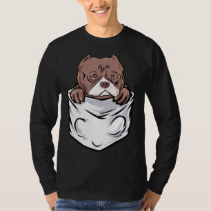 Adorable Pit Bull Terrier Puppy  Cute Pocket T-Shirt