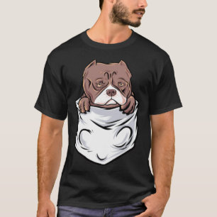 Adorable Pit Bull Terrier Puppy  Cute Pocket T-Shirt