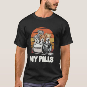 Adorable Pitbull My Pills Antidepressant Puppies T-Shirt