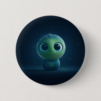 Adorable Pixar-Inspired Fuzzy Creature Wall Art 6 Cm Round Badge