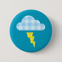 Adorable Plaid Storm Cloud and Lightning Bolt