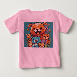 Adorable Playful Kids Animal T-Shirt Design