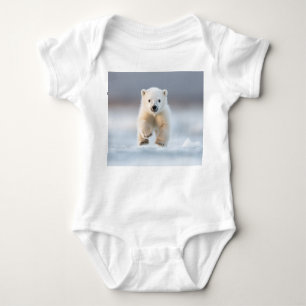 Adorable Polar Bear Cub Baby Bodysuit