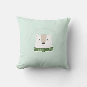 Adorable Polar Bear Illustration Cushion